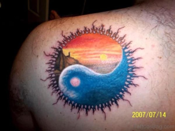 Outstanding Sun Tattoo Design