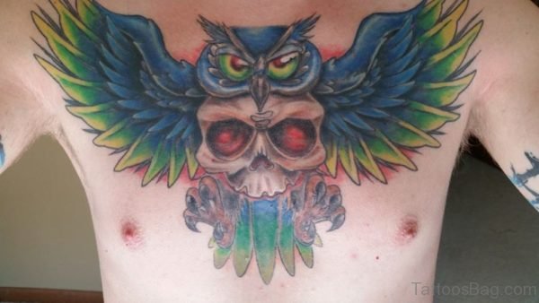 Owl Bird And Skull Tattoo