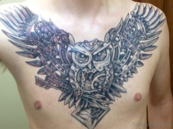 Owl Holding Arrow Tattoo