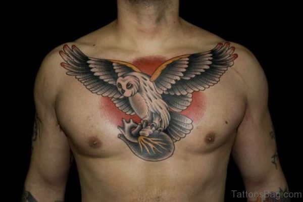 Owl Holding Heart Tattoo