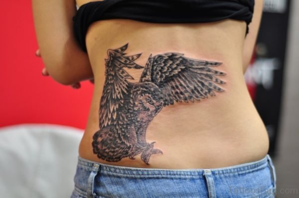 Owl Tattoo Design Lower Back