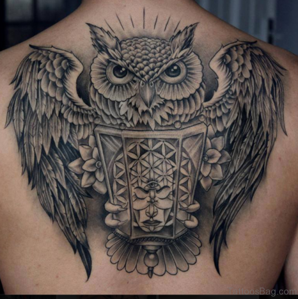Owl Tattoo Design On Back