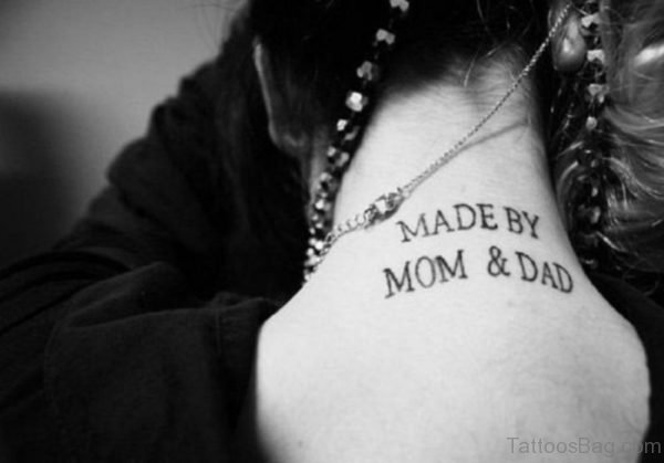 Parents Tattoo On Neck