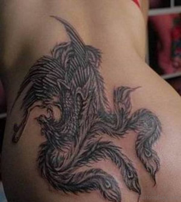 Phoenix Bird Tattoo On Lower Back