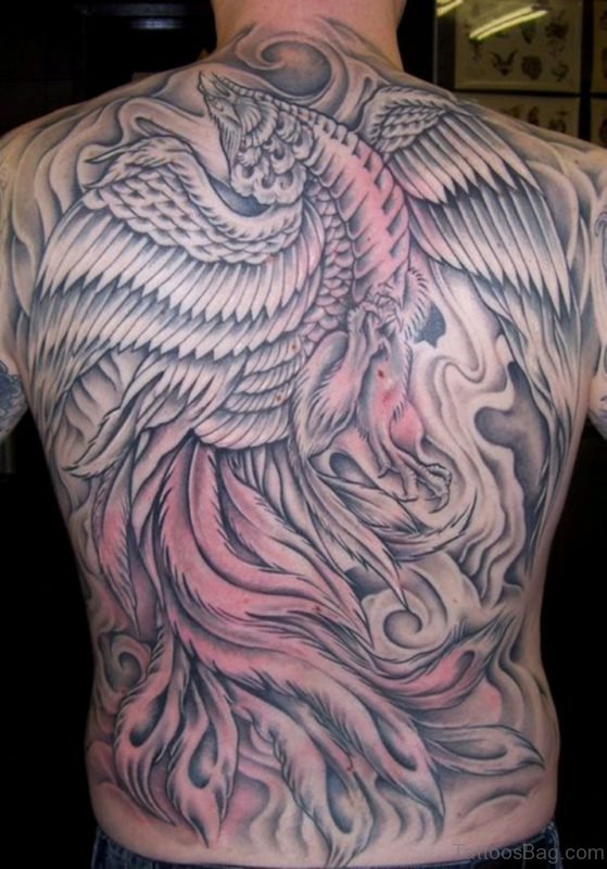 Phoenix Tattoo On Full Back