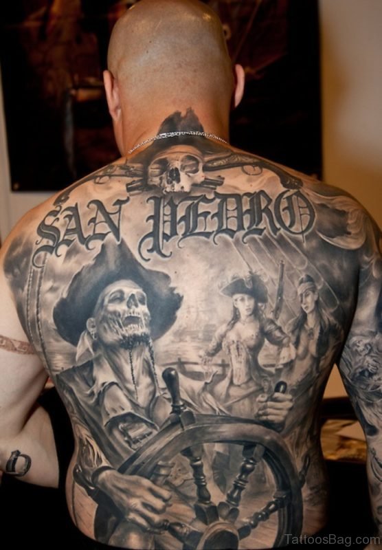 Pirate Tattoo On Full Back