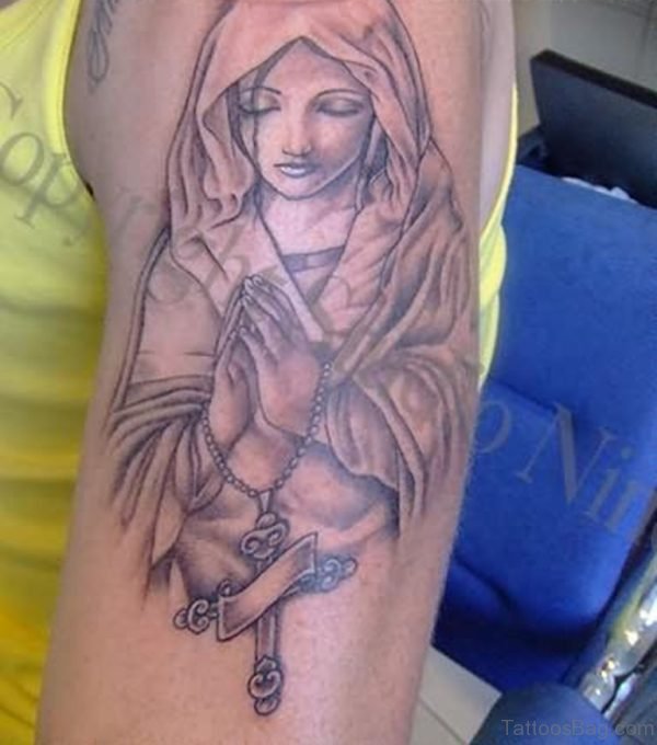 Praying Praying Shoulder Tattoo Design