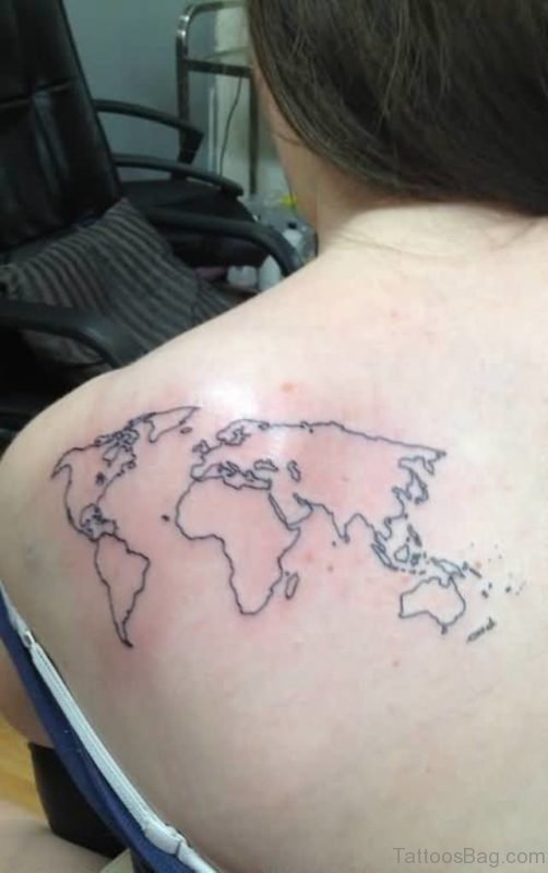 Pretty Map Tattoo Design