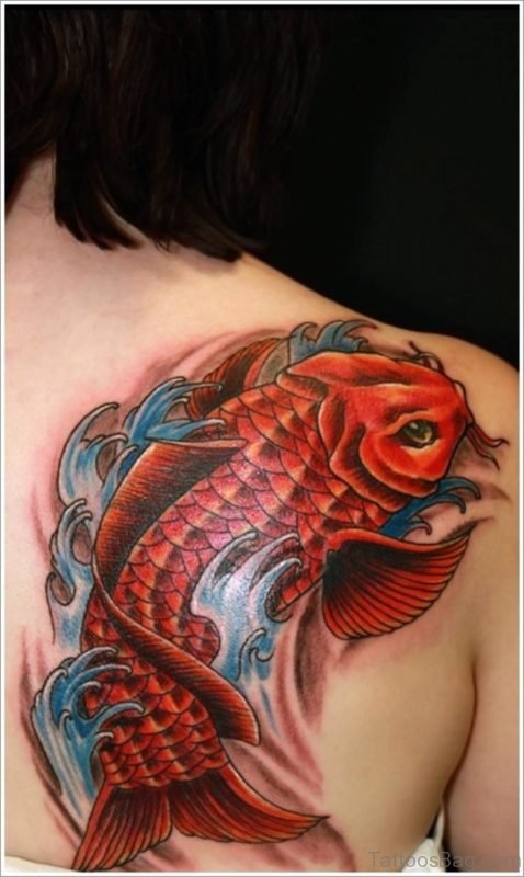 Pretty Fish Tattoo On Back