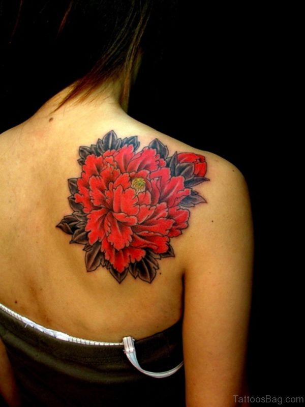 Pretty Red Flower Tattoo