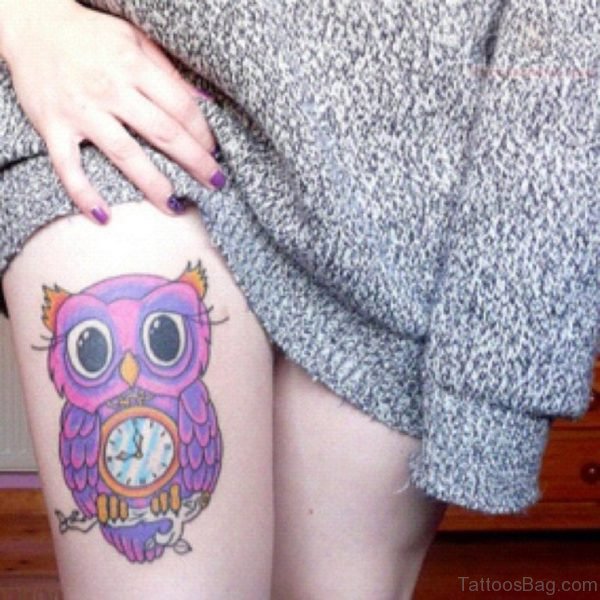 Purple Owl Tattoo
