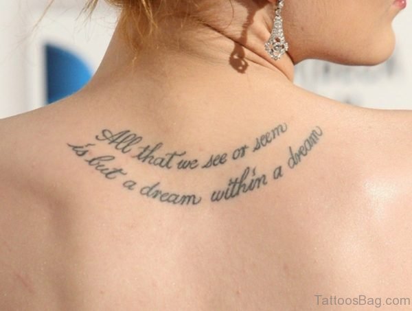 Quote Tattoo On Back