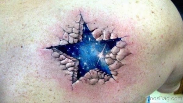 Realistic Star Shoulder Tattoo