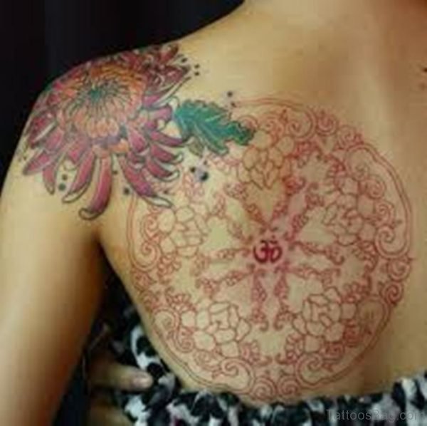 Red  Attractive Mandala Tattoo