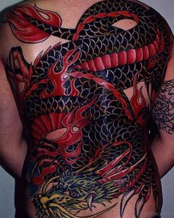 Red Chinese Dragon Tattoo