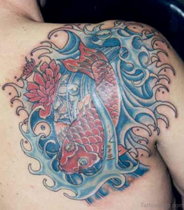 Red Fish Tattoo On Back