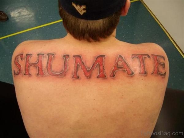 Red Ink Name Tattoo
