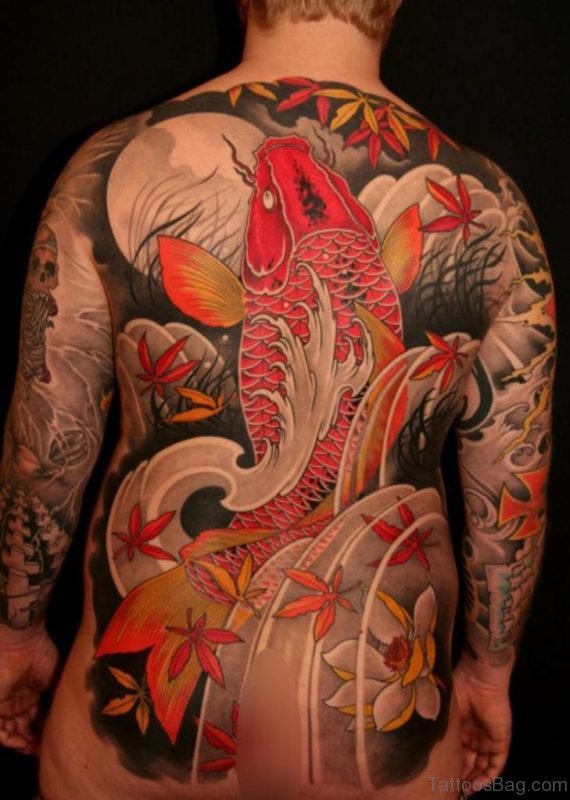 Red Koi Fish Tattoo