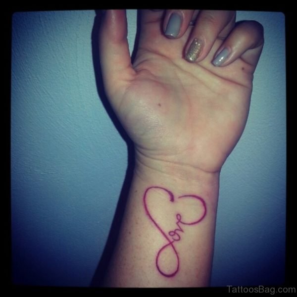 Red Love And Infinity Tattoo