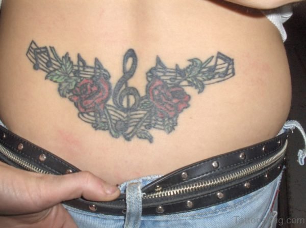 Red Rose Music Tattoo