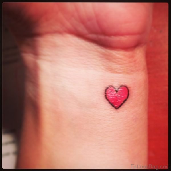 Red Shinning Heart Tattoo