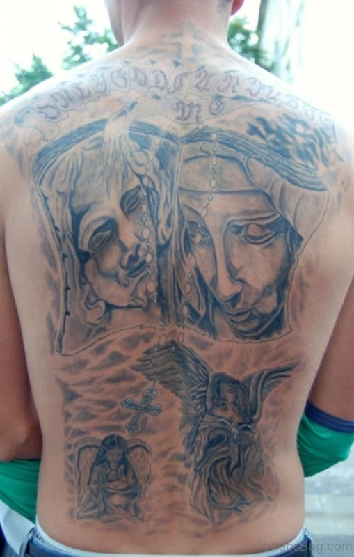 Religious Back Tattoo