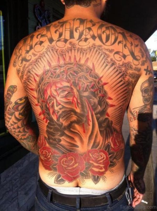 Religious Tattoo Design On Back 