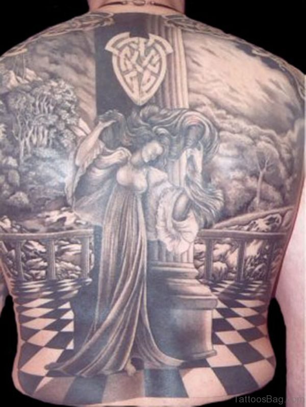 Religious Tattoo On Full Back