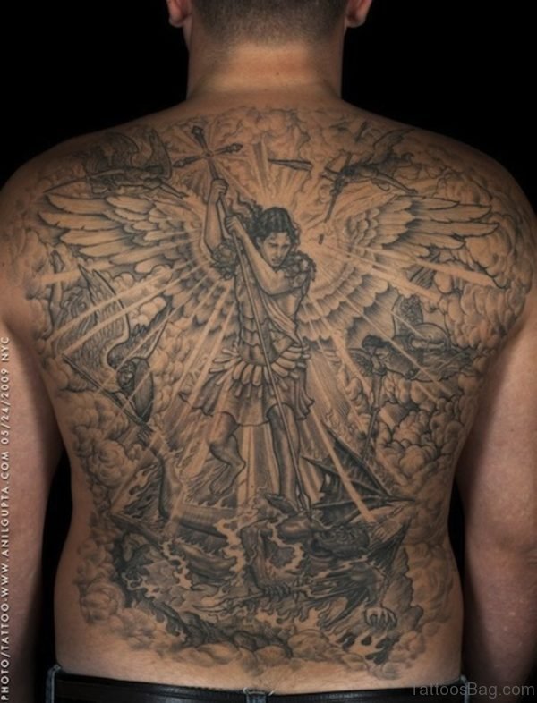 Religious Tattoo On Full Back