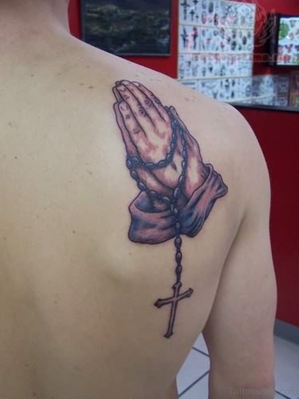 Rosary Tattoo On Right Back