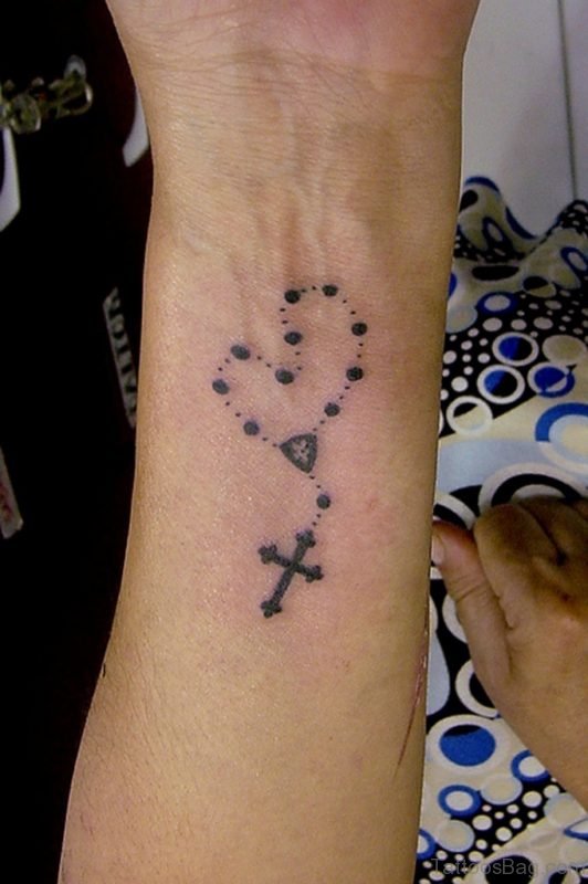 Rosary Tattoo On Wrist