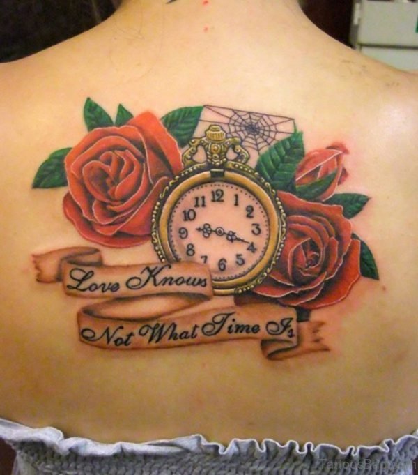 Rose And Clock Tattoo 