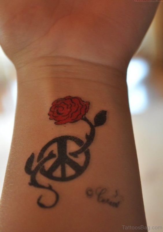 Rose And Peace Tattoo