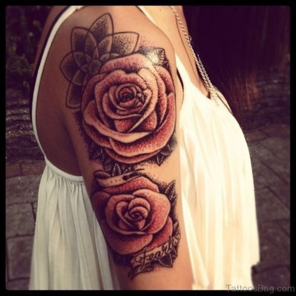 Roses Flower Shoulder Tattoo