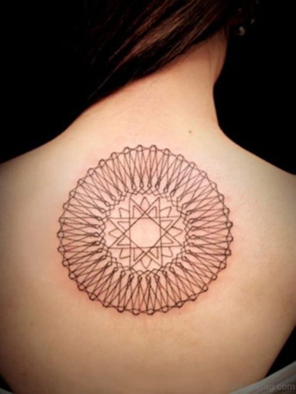 Round Geometric Tattoo On Back