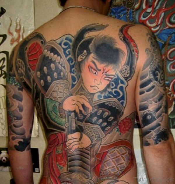 Samurai And Snake Tattoo