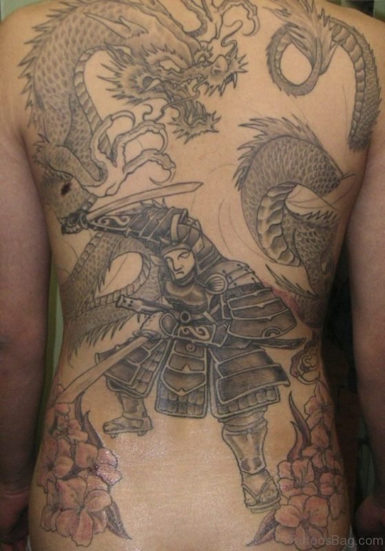Samurai And  Dragon Tattoo