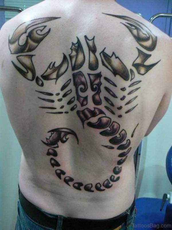 Scorpion Tattoo On Whole Back