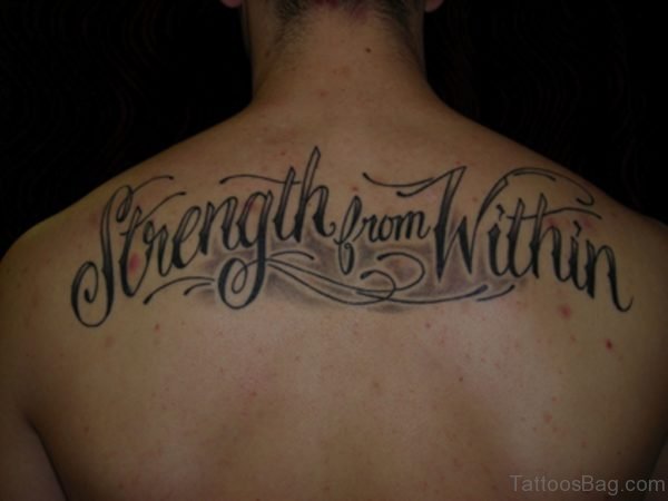 Script Fonts Tattoo Design  On Back