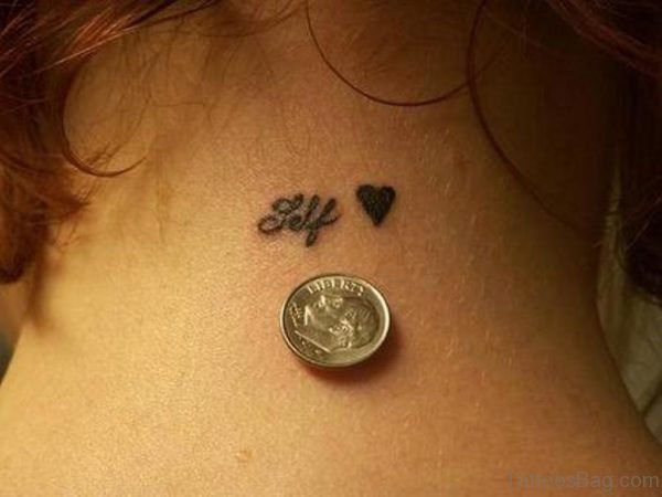 Self Heart Neck Tattoo