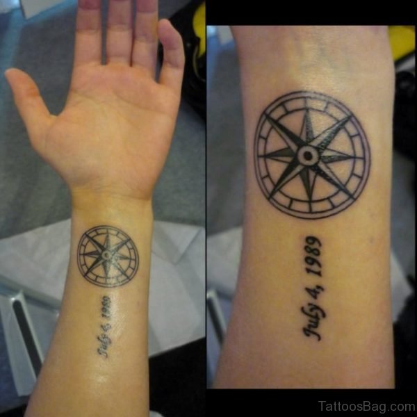 Shining Compass Tattoo