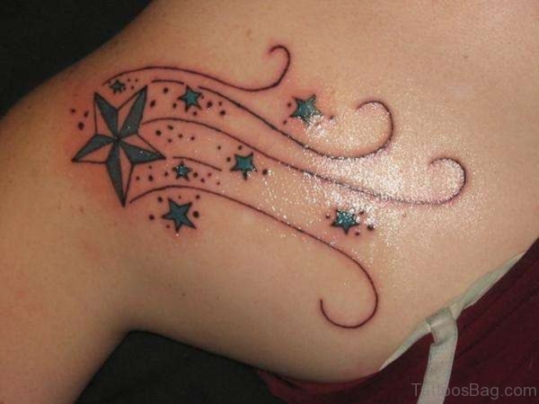 Shooting Star Shoulder Tattoo Design