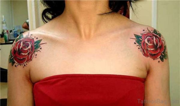 Shoulder Blade Rose Tattoo
