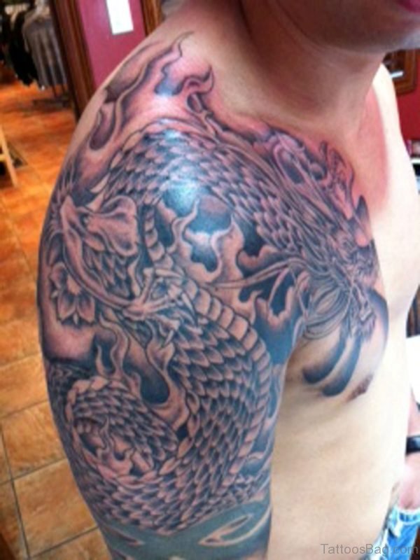 Shoulder Cover Up Dragon Tattoo