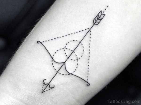 Simple Bow Arrow Outline TattooSimple Bow Arrow Outline Tattoo