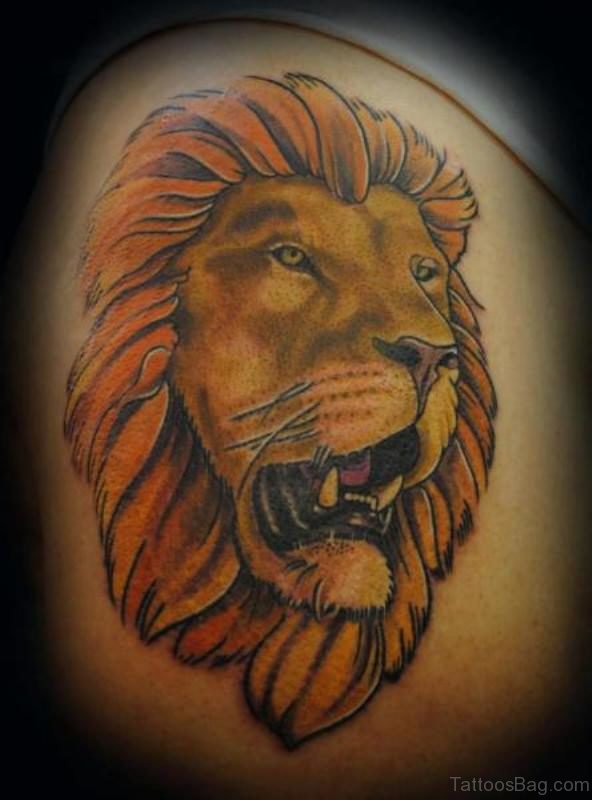 Simple Lion Face Tattoo