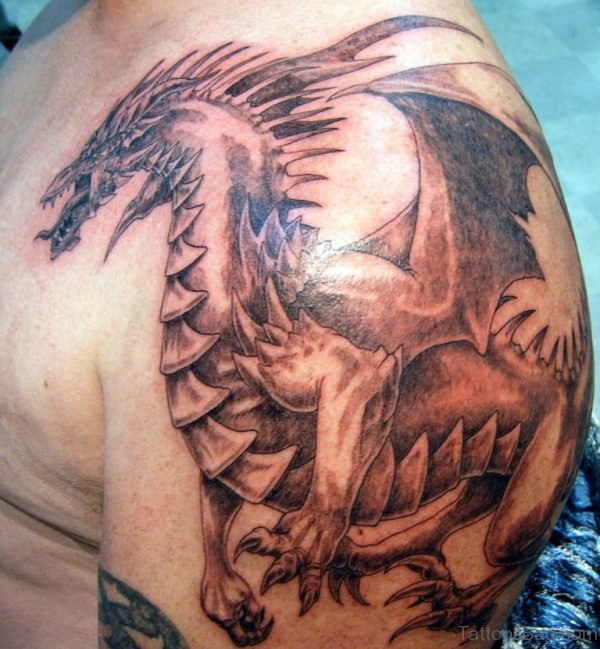 Simple Shoulder Dragon Tattoo