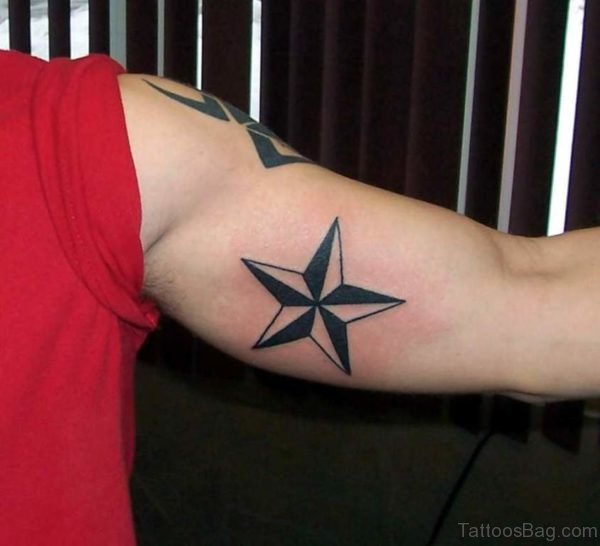 Simple Star Shoulder Tattoo Design