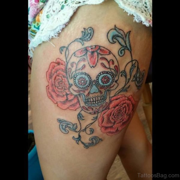 Simple Sugar Skull Tattoo