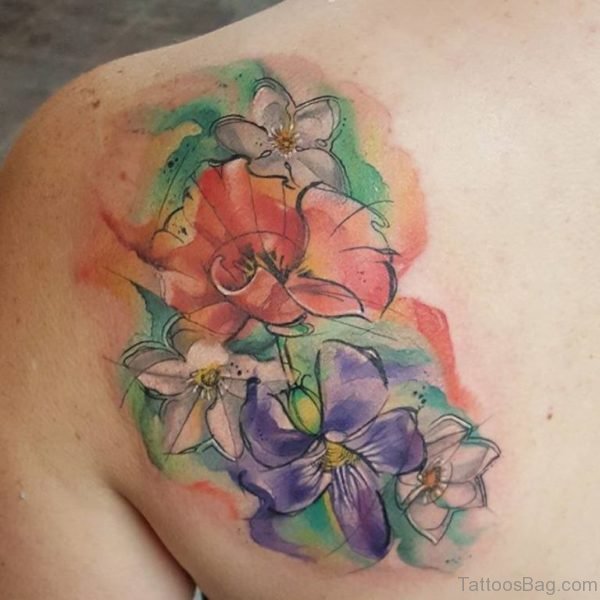 Simple Vintage Flower Tattoo